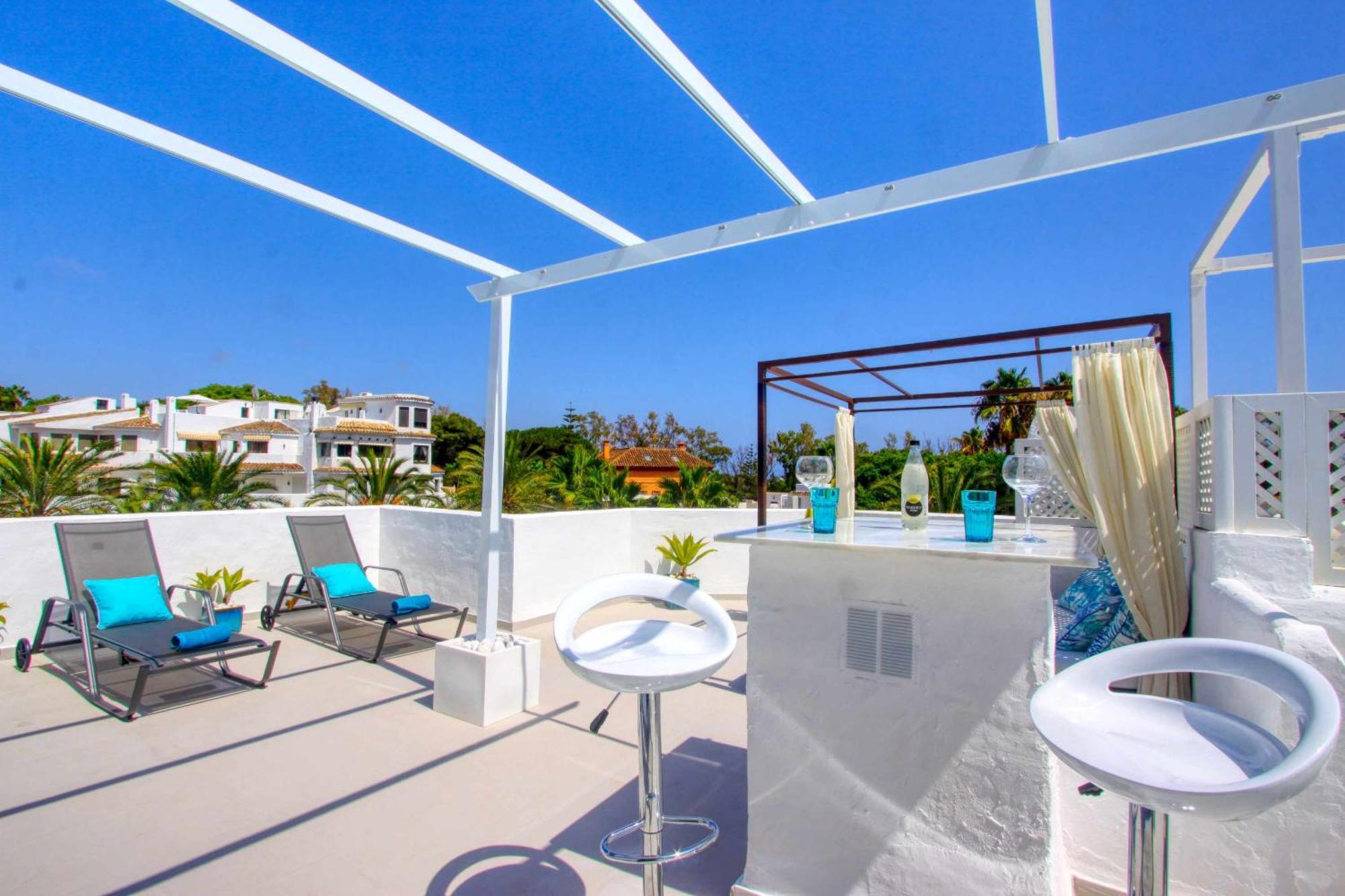1108 Beachfront 2 Apartments With Roofterrace 80Mtrgt Beach 3 Pools 마르베야 외부 사진
